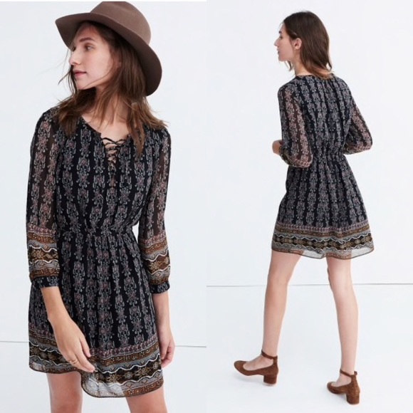 Madewell Dresses & Skirts - Madewell Lace-Up Dress - Burnished Floral